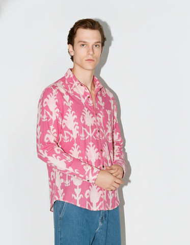 Pink Ikat Full Sleeve Shirt for Men