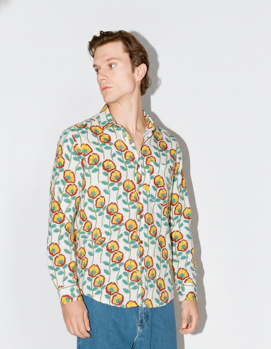 Quirky Floral Ethnic Print Full Sleeve Shirt