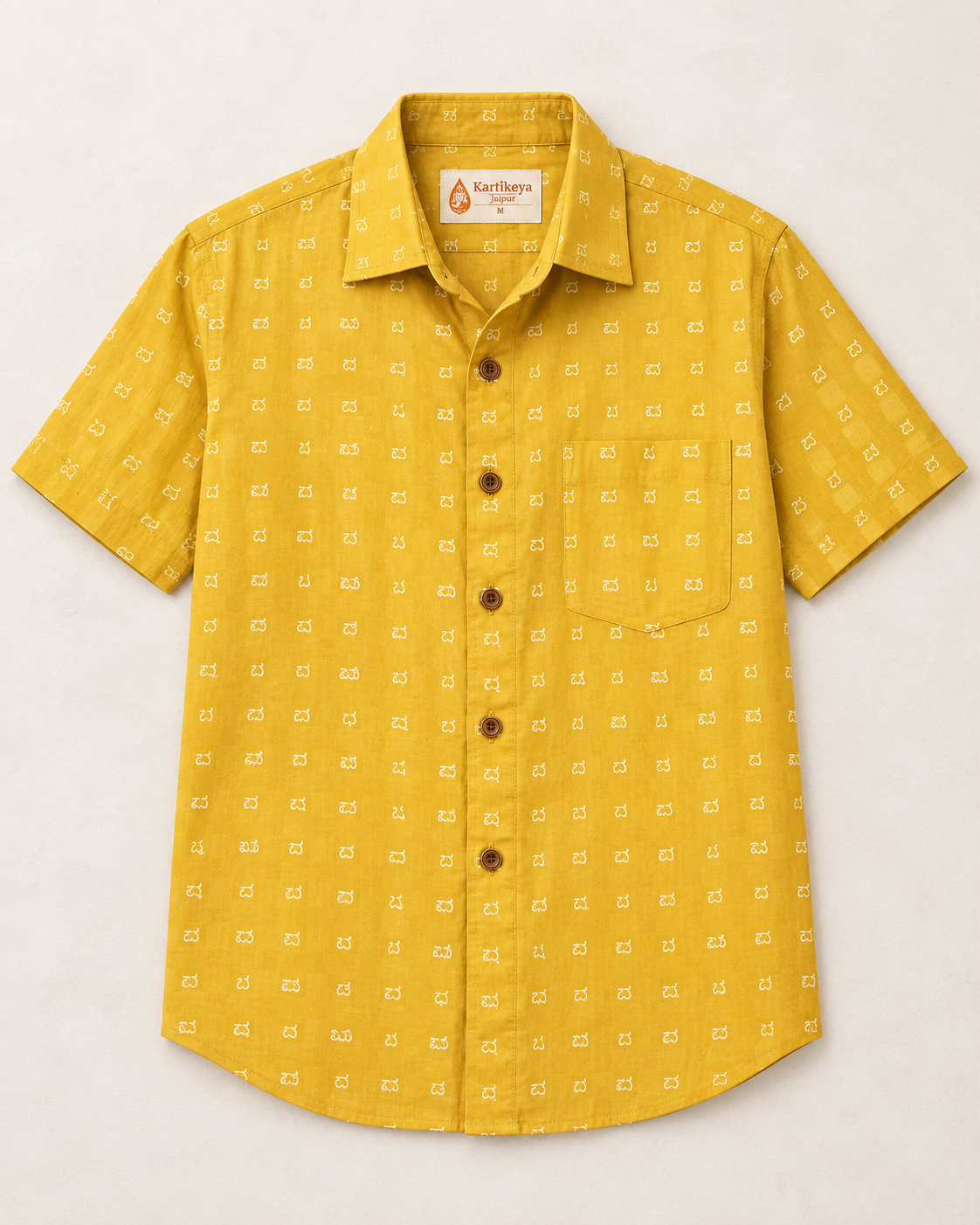 Classic Kannada Print Half Sleeve Shirt Men
