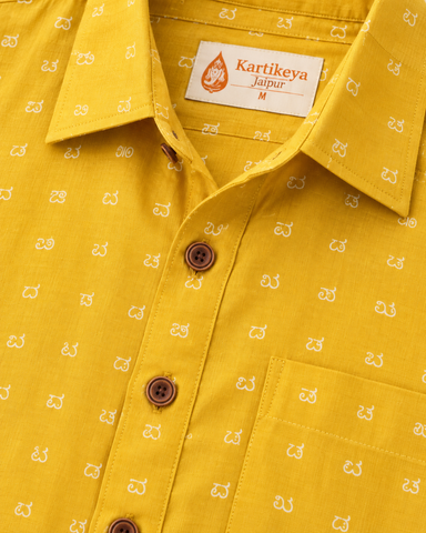 Classic Kannada Print Half Sleeve Shirt Men