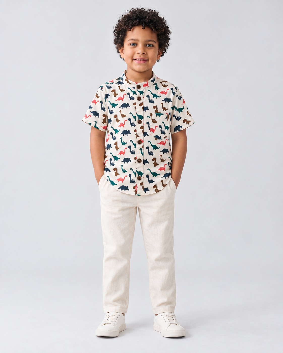 Kartikeya Jaipur Boys Dino Print Shirt