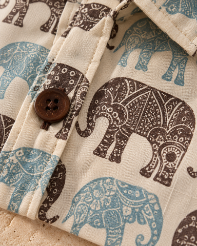 Elephant Print cotton Half sleeves boys shirt