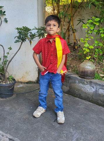 Classic Kannada Alphabet Cotton Shirt For Boys