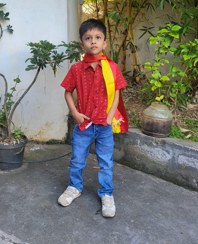 Classic Kannada Alphabet Cotton Shirt For Boys