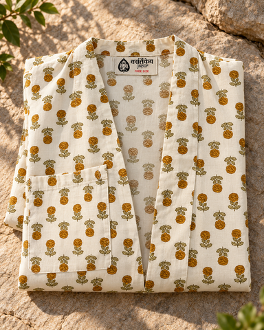 Bagru Print cotton Kimono for Women