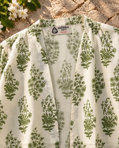 Kartikeya Jaipur Block Printed Kimono - Beach Wear