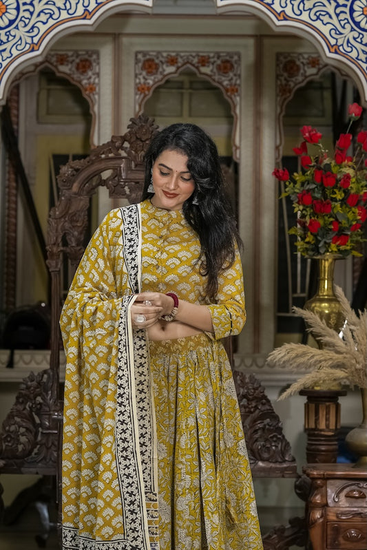 Hand Block Printed Rajasthani Lehenga