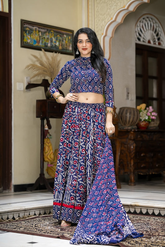 Hand Block Printed Rajasthani Lehenga