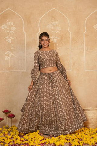 Cotton Bagru Printed Designer Top & Skirt with Soft Mulmul Dupatta (Lehenga Choli)