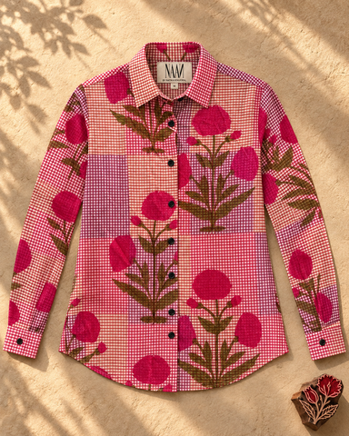 Floral Oversized Cotton Shirt for Women X Ratikha Venugopal