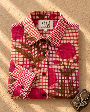 Floral Oversized Cotton Shirt for Women X Ratikha Venugopal