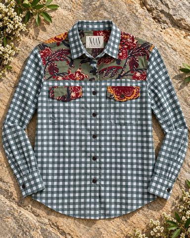 Niva Floral Vintage Womens Cotton Shirt by NAAN by Ratikha Venugopal