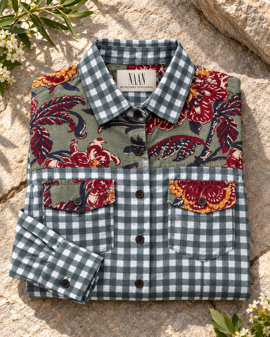 Niva Floral Vintage Womens Cotton Shirt by NAAN by Ratikha Venugopal