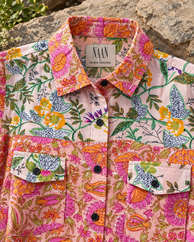 Niva Floral Vintage Womens Cotton Shirt by NAAN by Ratikha Venugopal