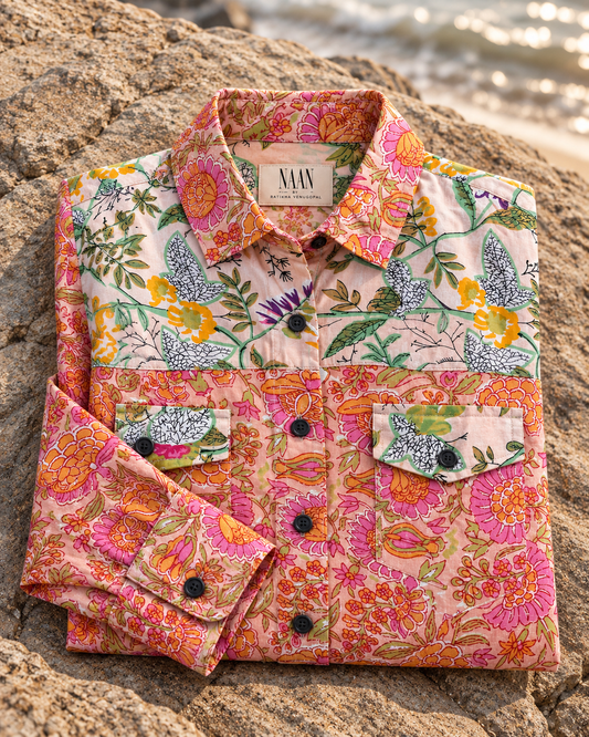 Niva Floral Vintage Womens Cotton Shirt by NAAN by Ratikha Venugopal