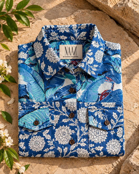 Niva Floral Vintage Womens Cotton Shirt by NAAN by Ratikha Venugopal