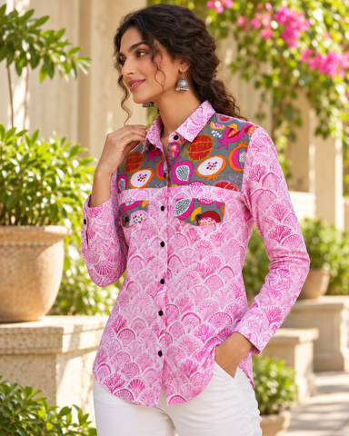Niva Floral Vintage Womens Cotton Shirt by NAAN by Ratikha Venugopal