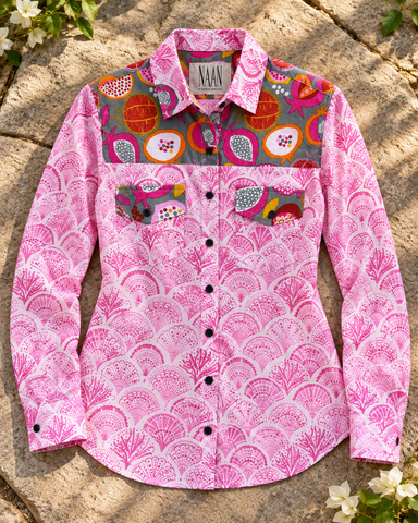 Niva Floral Vintage Womens Cotton Shirt by NAAN by Ratikha Venugopal