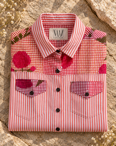 Niva Floral Vintage Womens Cotton Shirt by NAAN by Ratikha Venugopal