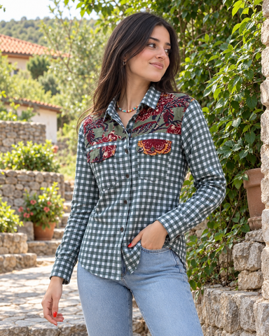 Niva Floral Vintage Womens Cotton Shirt by NAAN by Ratikha Venugopal