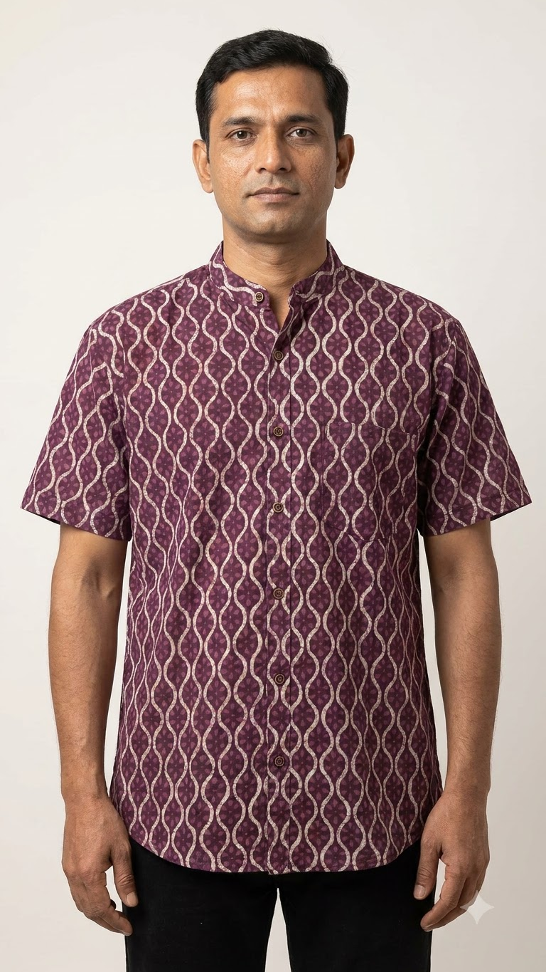 Half Sleeve Cotton Shirt for Men - Festive Edit