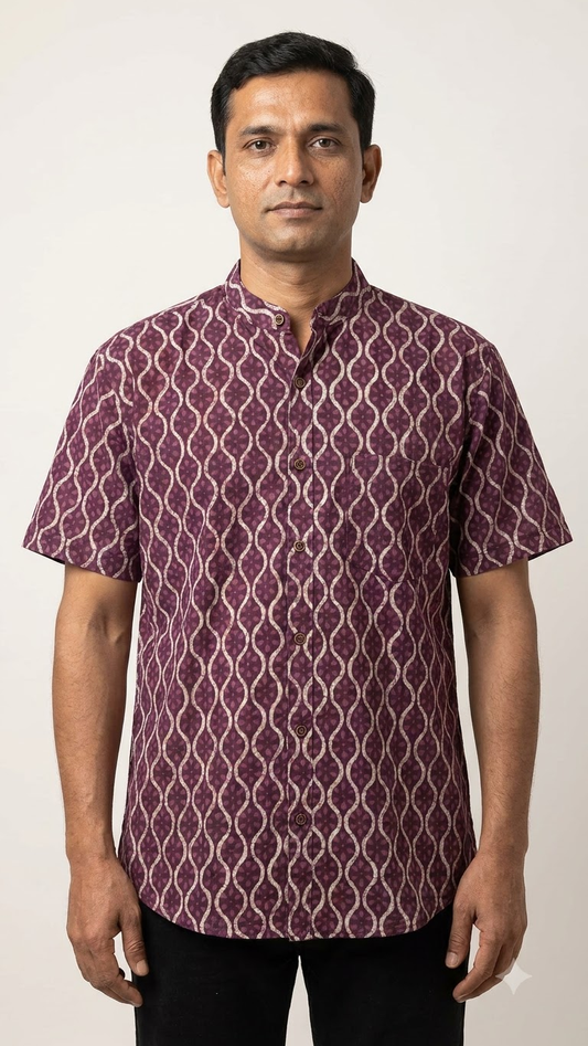 Half Sleeve Cotton Shirt for Men - Festive Edit