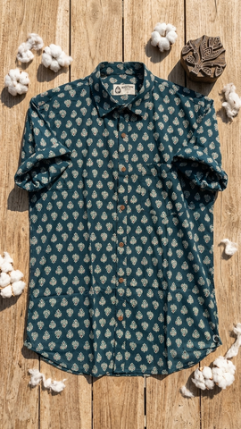 Batik Print Traditional Cotton Shirt For Men
