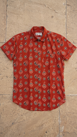 Batik Print Traditional Cotton Shirt For Men - By Kartikeya Jaipur