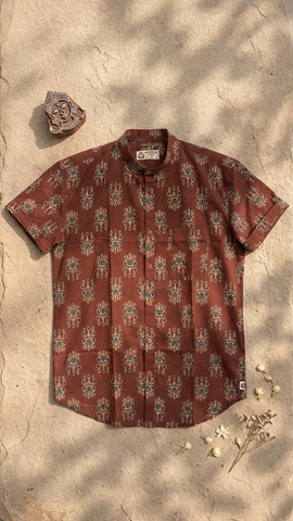 Sanganeri Print Half Sleeve Cotton Shirt for Men