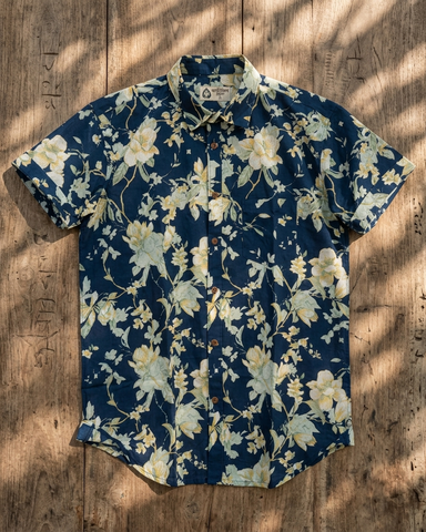 Classic Floral Print Shirt For Mens By Kartikeya Jaipur - Goa Vibe