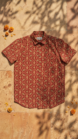 Floral Print Cotton Shirt for Men By Kartikeya Jaipur