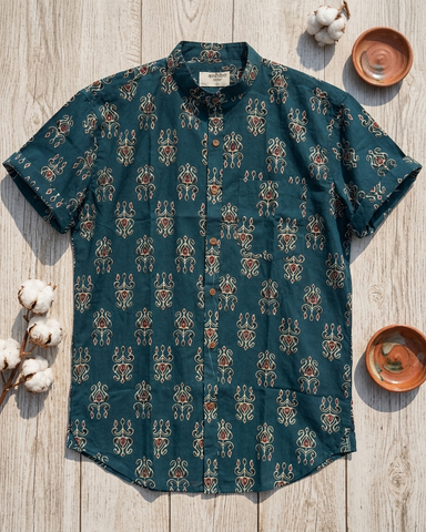 Sanganeri Print Half Sleeve Cotton Shirt for Men