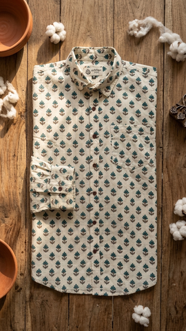 Floral Print Cotton Full Sleeves Shirts for Men