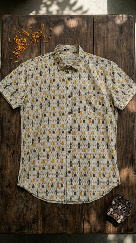 Trendy Art Design Cotton Shirt For Men By Kartikeya Jaipur