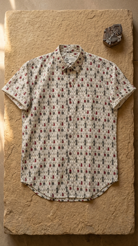 Trendy Art Design Cotton Shirt For Men By Kartikeya Jaipur
