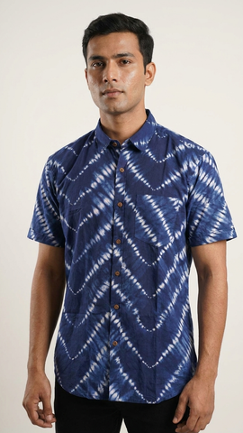 Kartikeya Jaipur Tie & Dye Handcrafted Cotton Shirt - Limited Edition