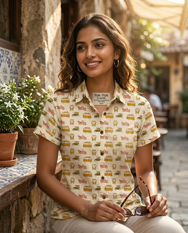 Tuk -Tuk Classic Cotton Half Sleeves Shirts For Women