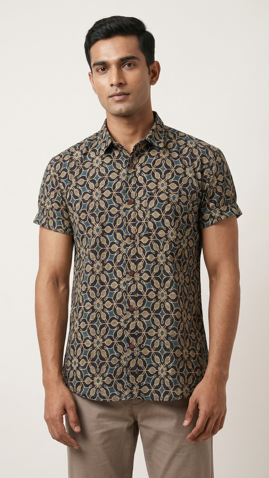 Floral Print Cotton Shirt for Men By Kartikeya Jaipur