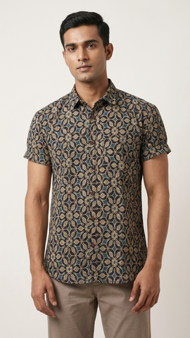 Floral Print Cotton Shirt for Men By Kartikeya Jaipur