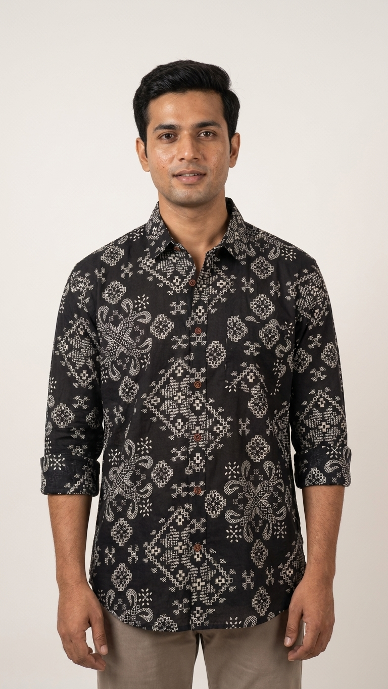 Floral Print Casual Shirt for Men By Kartikeya Jaipur
