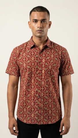 Floral Print Cotton Shirt for Men By Kartikeya Jaipur