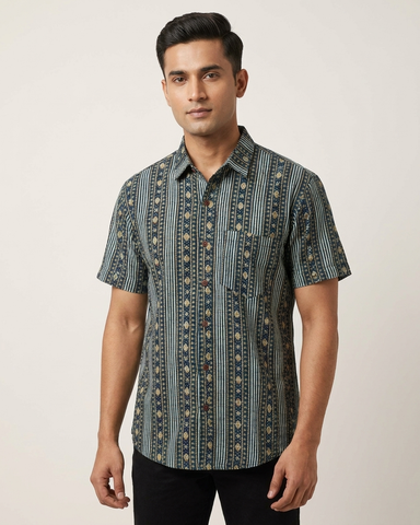 Classic Cotton Printed Half Sleeves Shirt for Men