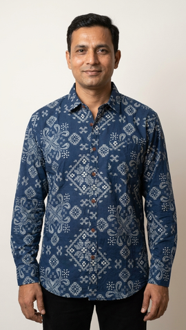 Floral Print Casual Shirt for Men By Kartikeya Jaipur
