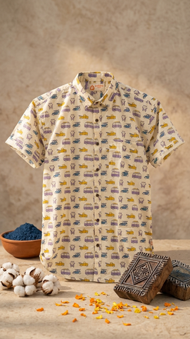 Tuk -Tuk Classic Cotton Half Sleeves Shirts For Men - Purple