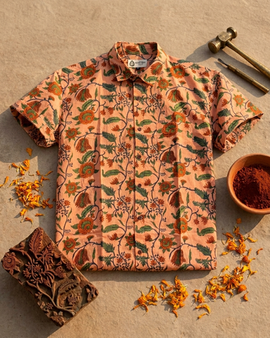 Floral Print Cotton Shirt For Men