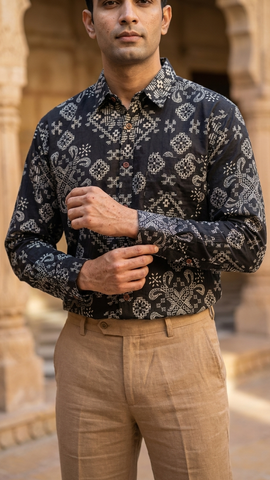Floral Print Casual Shirt for Men By Kartikeya Jaipur