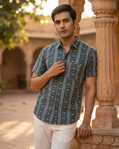 Classic Cotton Printed Half Sleeves Shirt for Men