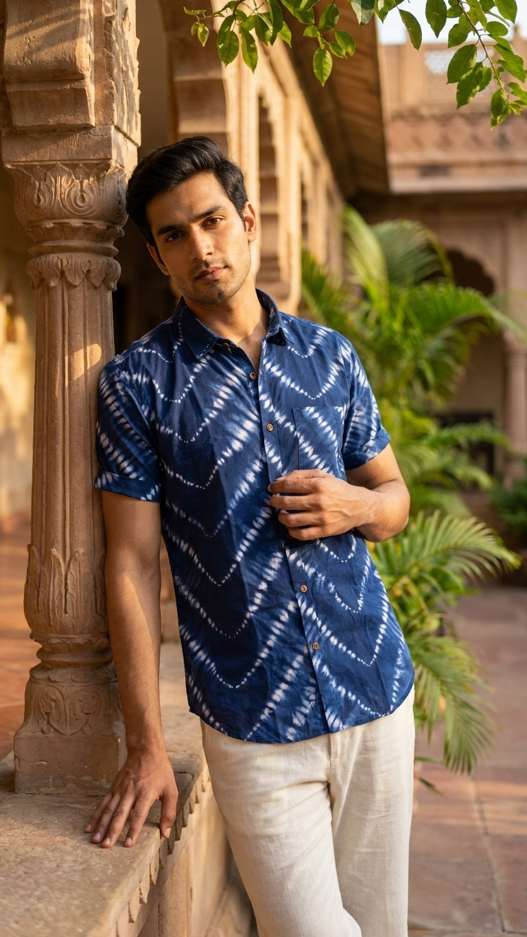 Kartikeya Jaipur Tie & Dye Handcrafted Cotton Shirt - Limited Edition