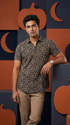 Floral Print Cotton Shirt for Men By Kartikeya Jaipur