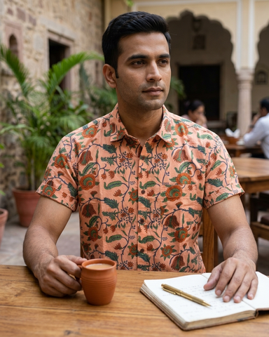 Floral Print Cotton Shirt For Men